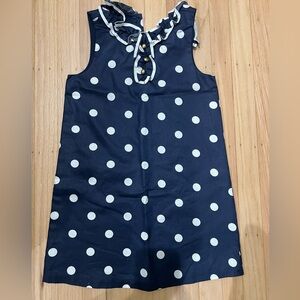 Janie and Jack Navy Polka Dot Sleeveless Dress - Like New!